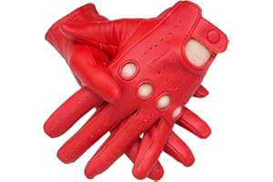 LEATHER LH HANDS Men's Genuine Leather Driving Gloves with Knuckle Holes