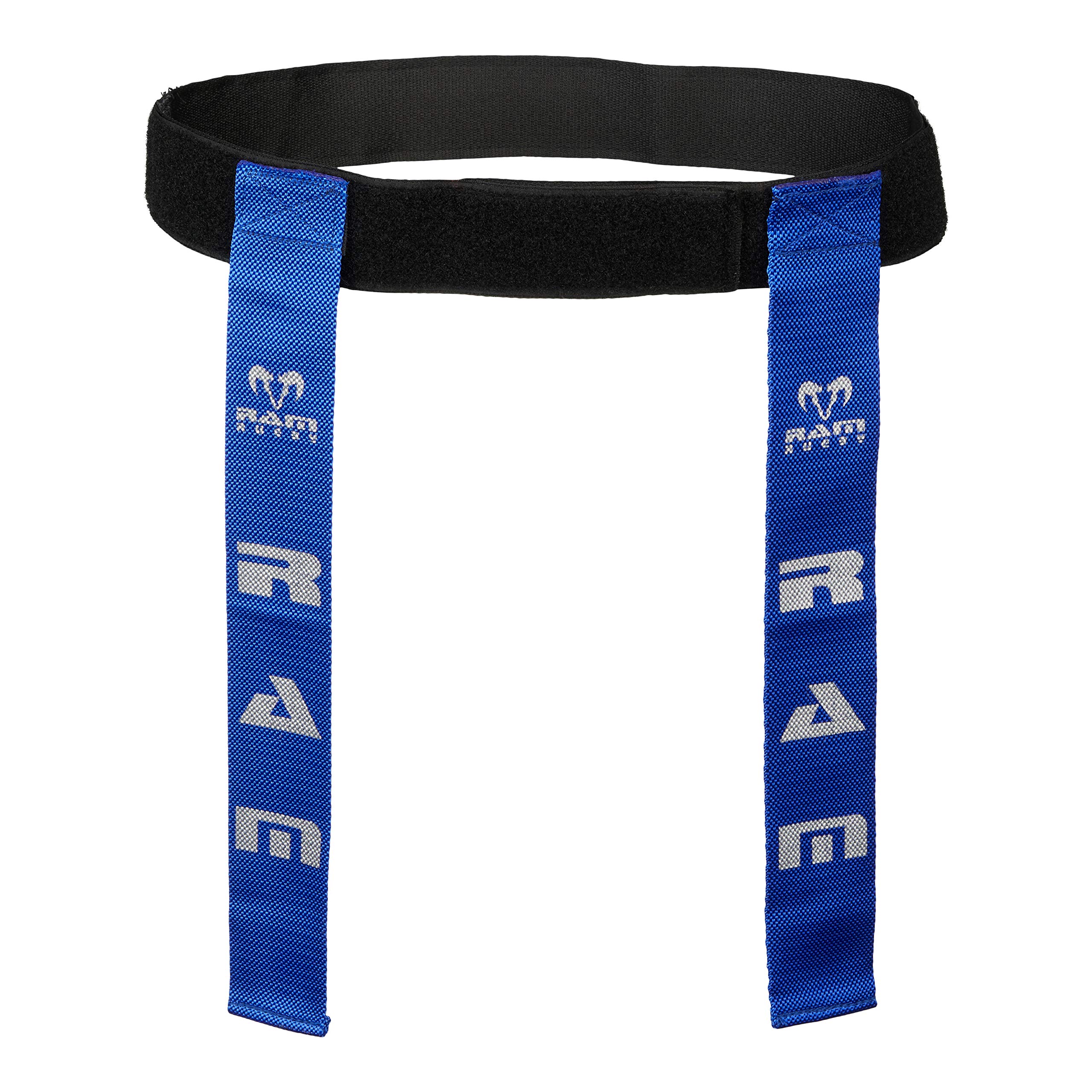 Ram Rugby Tag Belt Set - 20 Woven Webbing Tags & 10 Small Adjustable Belts, Durable Carry Bag, 16" x 2" Tags, Fits 22" to 37" Waist, Available in Green, Blue, Red, Yellow - Perfect for Training
