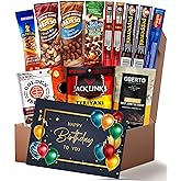 Birthday Gifts for Men & Birthday Card for Him - Beef Jerky Box - Carnivore Meat Snacks Birthday Gift Basket for Men - Great