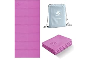 GymCope Foldable Yoga Mat for Home Workout & Travel, 4mm/2mm Thick Travel Yoga Mat with Storage Bag, Exercise Mat for Women & Men, Non-Slip Workout Mat for Home Gym, Pilates, Fitness, 68"L x 24"W