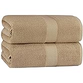 COTTON CRAFT Hotel Spa Luxury Bath Sheet - 2 Pack - Oversized Extra Large 40 x 80 - Heavyweight 700 GSM 2 Ply Ringspun Cotton - Soft Absorbent Everyday Use Home Bath Easy Care Towel Set - Linen
