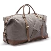 Sweetbriar Vintage Canvas Duffle Bag - Classic Weekender Travel Duffel