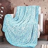Blue Leopard Print Throw Blanket for Women, Ultra Soft Warm Cheetah Blanket, Fleece Throw for Bed Sofa Couch, Home Decor Living Room Bedroom Decor, Mothers Day Birthday Gifts for Mom Grandma, 50"x60"