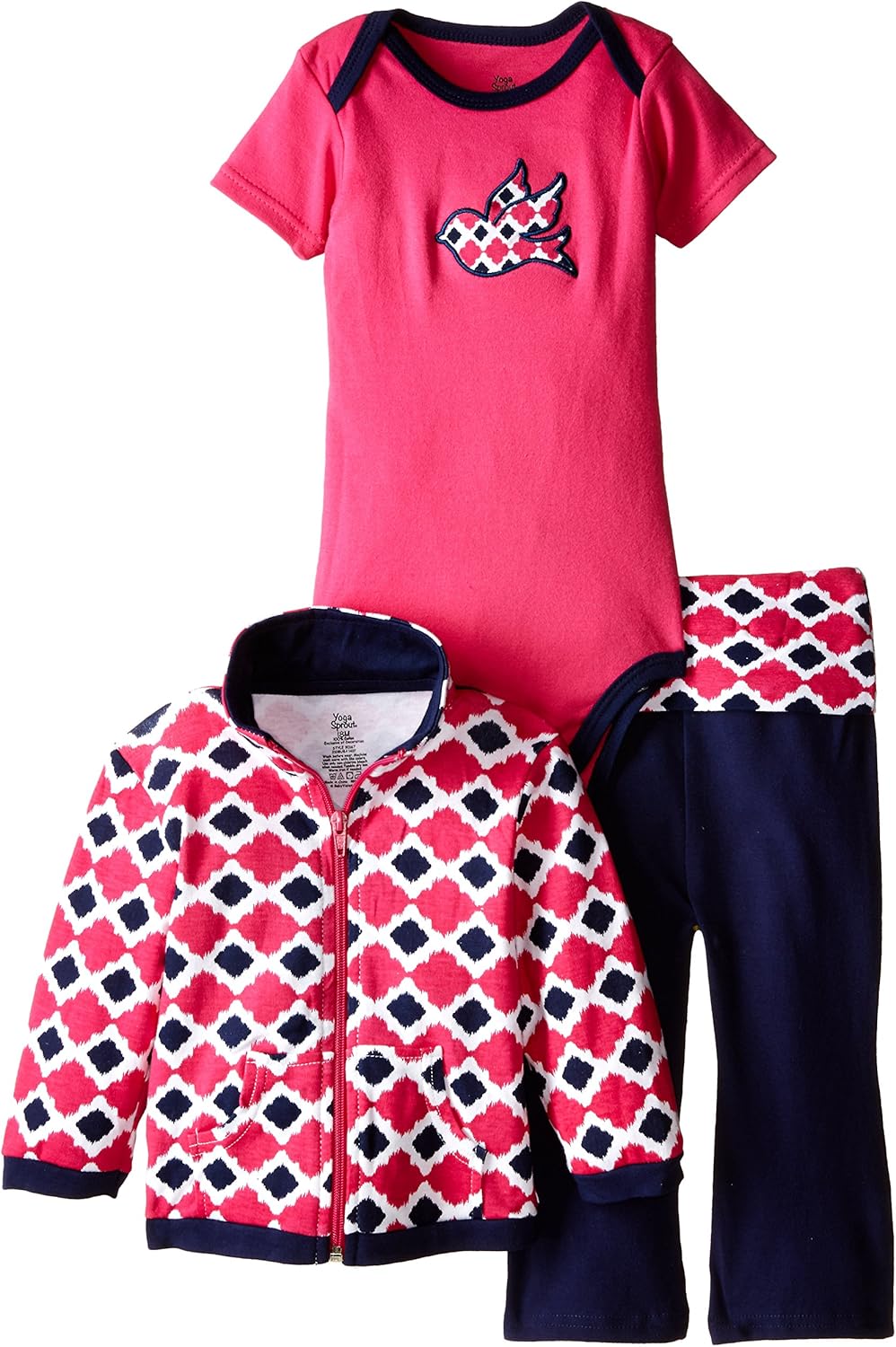 Yoga Sprout Unisex Baby Cotton Hoodie, Bodysuit or Tee Top, and Pant: Clothing