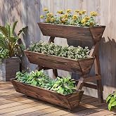 Wooden Vertical Raised Garden Bed, Tiered Planter Box, Garden Planter Stand | 3-Tier Elevated Design wooden raised garden bed ideal for herbs, flowers and small vegetables on balcony &amp; patio