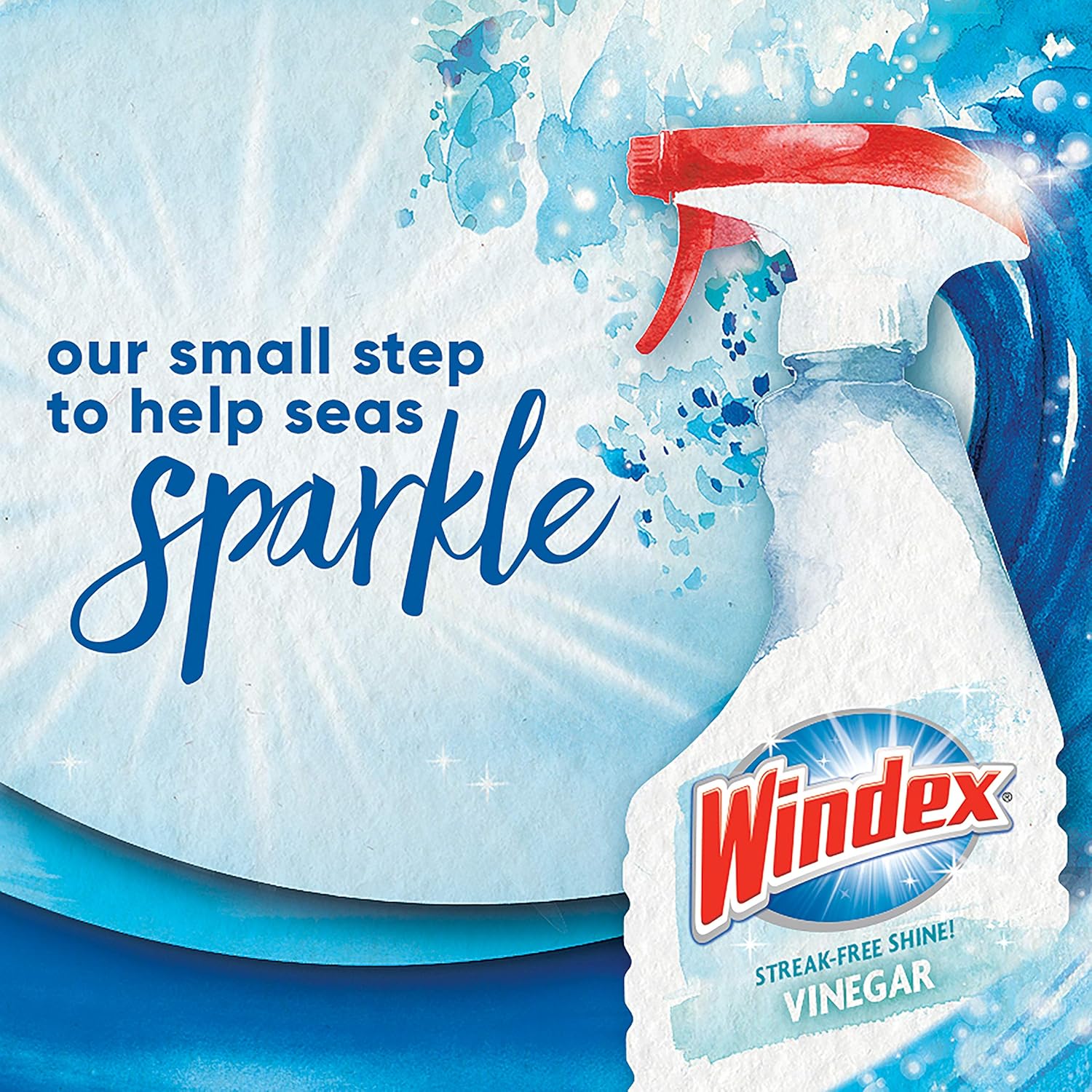 Windex Vinegar Glass and Window Cleaner Spray Bottle, Bottle Made from 100% Recycled Plastic, 23 fl oz: Health & Personal Care