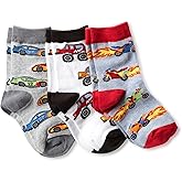 Jefferies Socks Boys Speedy Car Pattern Crew Socks 3 Pair Pack