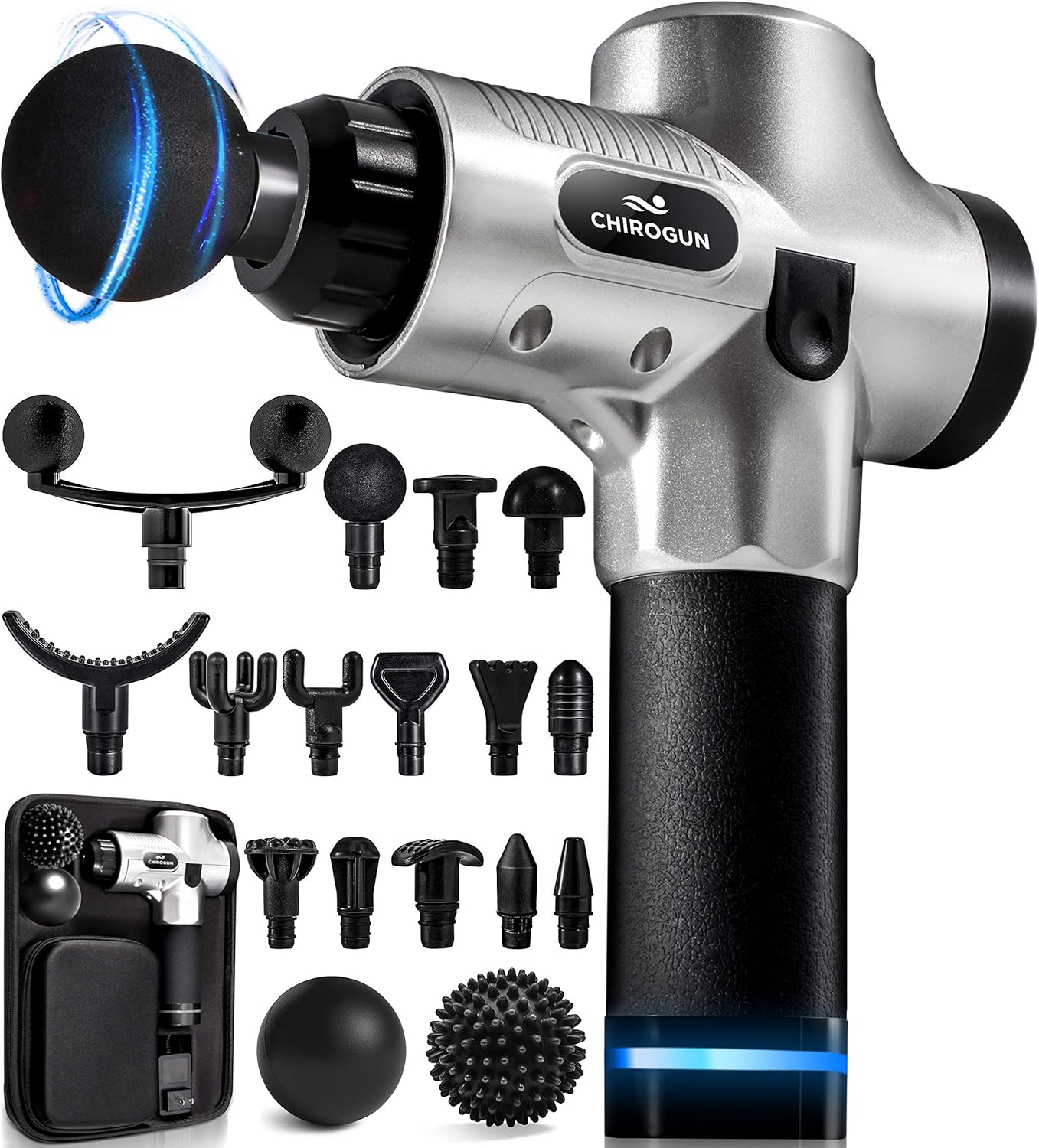 Massage Gun Deep Tissue Massager - Percussion Massage Gun Massager Gun Muscle Massage Gun Deep Tissue Massage Gun Deep Tissue Percussion Muscle Massager Percussion Massager Muscle Gun Massager Chrome: Health & Personal Care