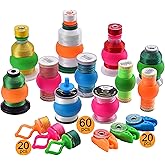 New brothread 60 Thread Spool Holder + 20 Bobbin Holders + 20 Bobbin Clips | Thread Spool Savers, Thread Spool Hugger, Prevents Thread Ends from Unwinding - for Sewing &amp; Embroidery Machine Thread Spool