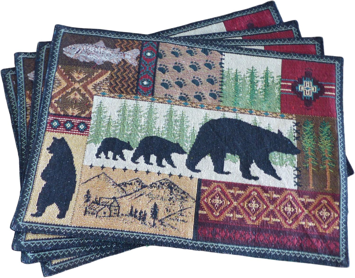 Kinara Lodge Placemats Set of 4 Cabin Square Placemats