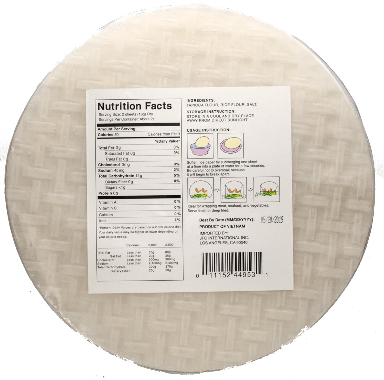 Vietnamese Rice Paper Nutrition Facts Runners High Nutrition