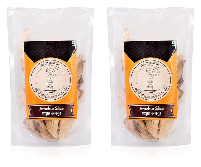 Spice Platter Amchur Slice (Sabut Sukha Aamchoor) Kaacha aam- 200 Grams-Pack of 2-100g Each