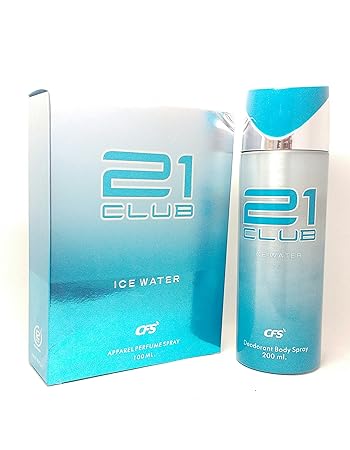 CFS 21 Club Ice Water Deodorant Body Spray and Perfume Combo,Body spray-200ml,Perfume-100ml(cfs_21iwperfdeo) - Set of 2