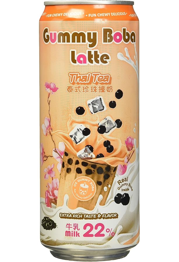 Amazon.com: O's Bubble Gummy Boba Latte Canned Bubble Tea Drink