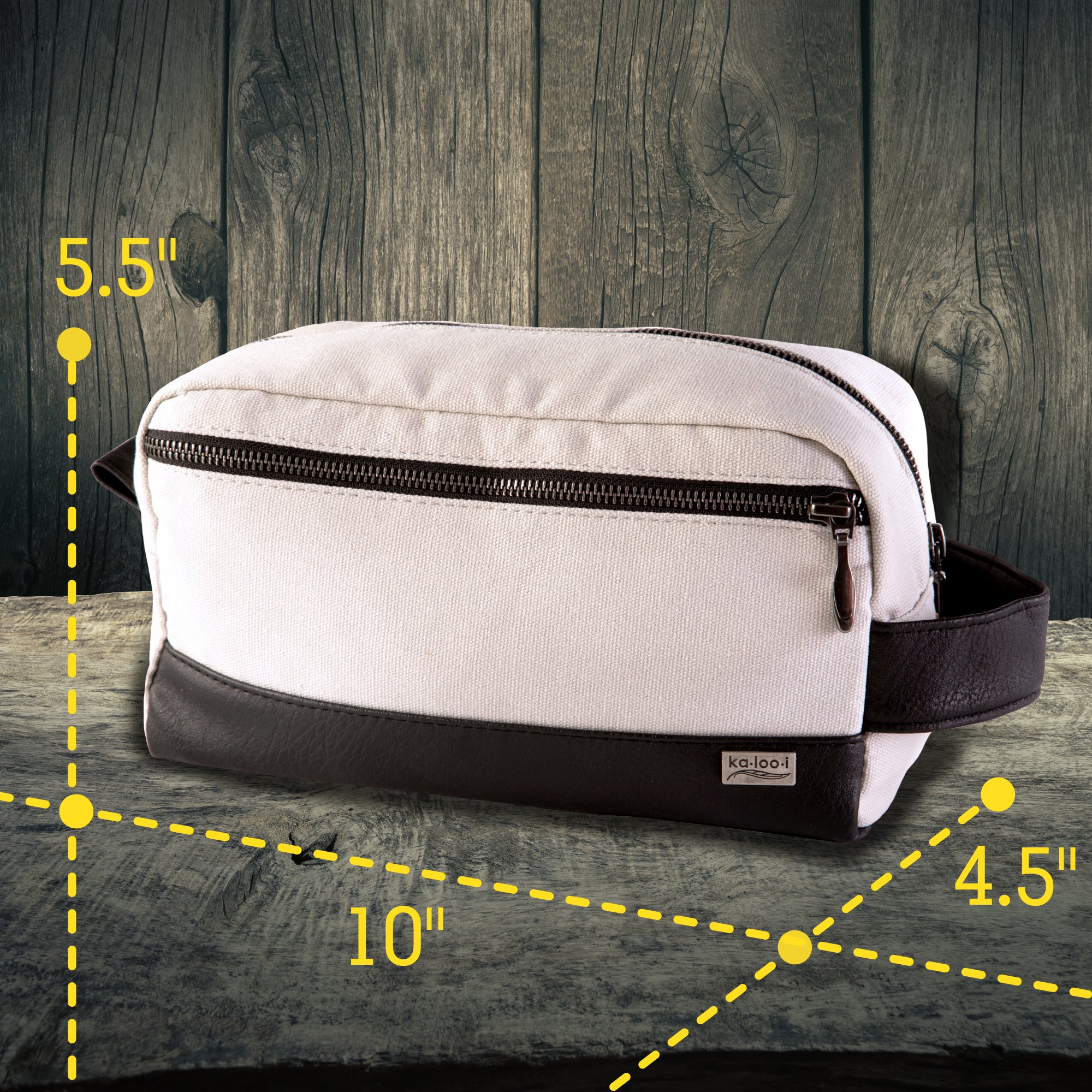 Toiletry Bag for Men - Canvas Dopp Kit for Travel, Gym, Grooming & Shaving, Waterproof Lining, 10\