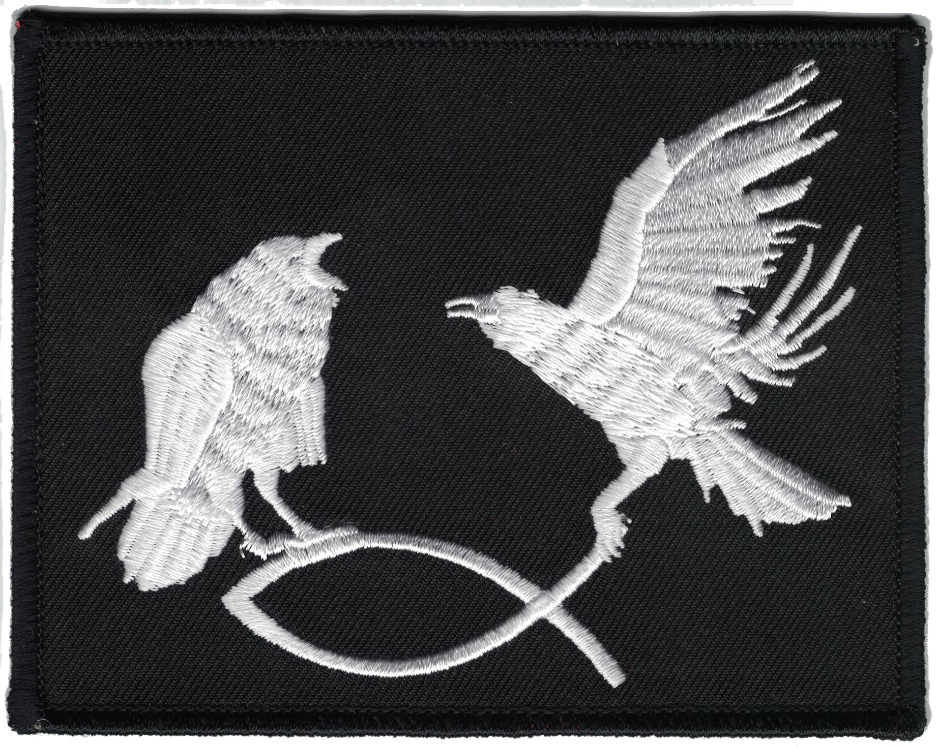 Ravens Catch Fish Patches Hugin and Munin Grab Christian Fish Design for Every Gender and Antichrist
