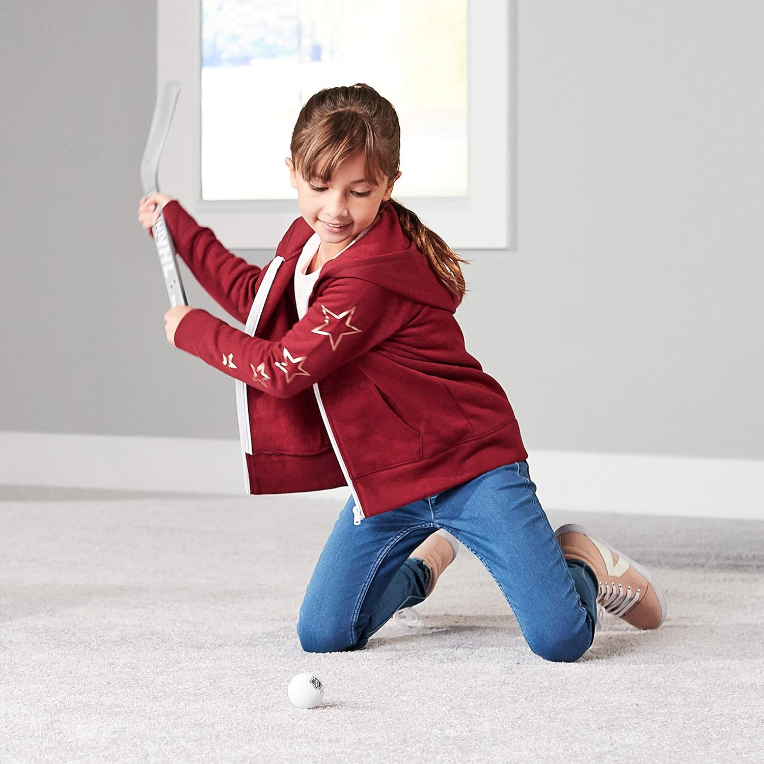 Franklin Sports Mini Hockey Stick and Ball Set - Play Knee Hockey Anytime - Kids Knee Hockey Set - Includes 2 Mini Sticks and 2 Foam Balls - NHL : Hockey Goals : Sports & Outdoors