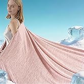 DOWNCOOL Cooling Blanket Queen Size, Pink Summer Blanket for Hot Sleeper and Night Sweats, Lightweight Soft Q-Max>0.4 Arc-Chill Cool Blanket
