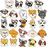 Dog Charms Pendants - 48Pcs Pet Dog Alloy Enamel Jewelry Pendants Bulk Cute Animals Gold Enamel Charms for Jewelry Making Earring Necklace Bracelet Making DIY Crafts Birthday Xmas Winter Holiday Gift