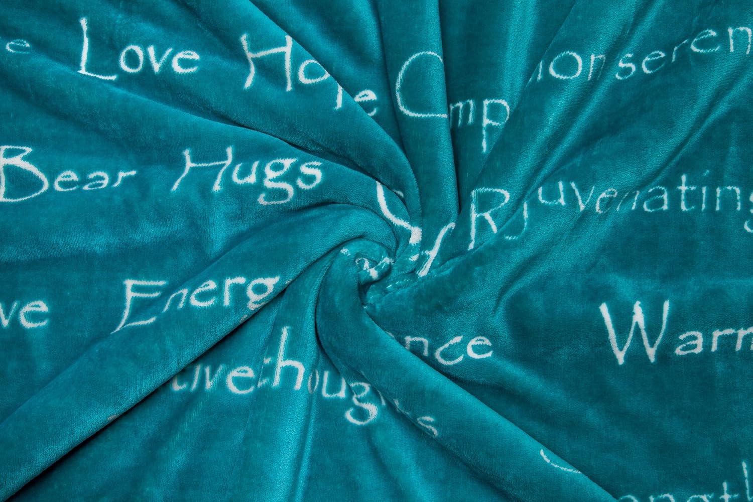 Chanasya Warm Hugs Positive Energy Healing Thoughts Caring Gift Throw Blanket - Sherpa Microfiber Comfort Gift Throw - Get Well Soon Gift for Women Men Cancer Patient - Teal Blanket: Home & Kitchen