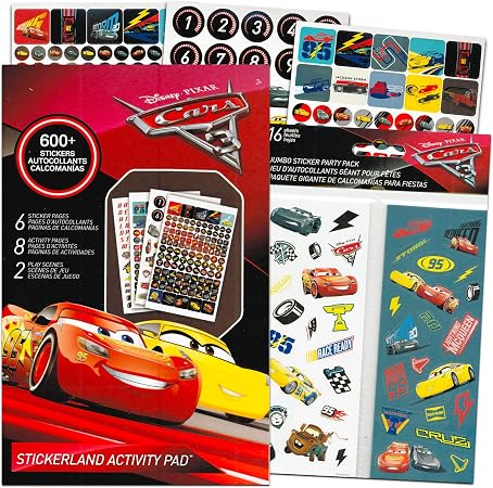 Amazon ディズニー カーズ ステッカー パーティーの記念品 アルティメットセット バンドルには900枚以上のステッカーと塗り絵とアクティビティページ ディズニーのカーズパーティー用品 シール ステッカー おもちゃ