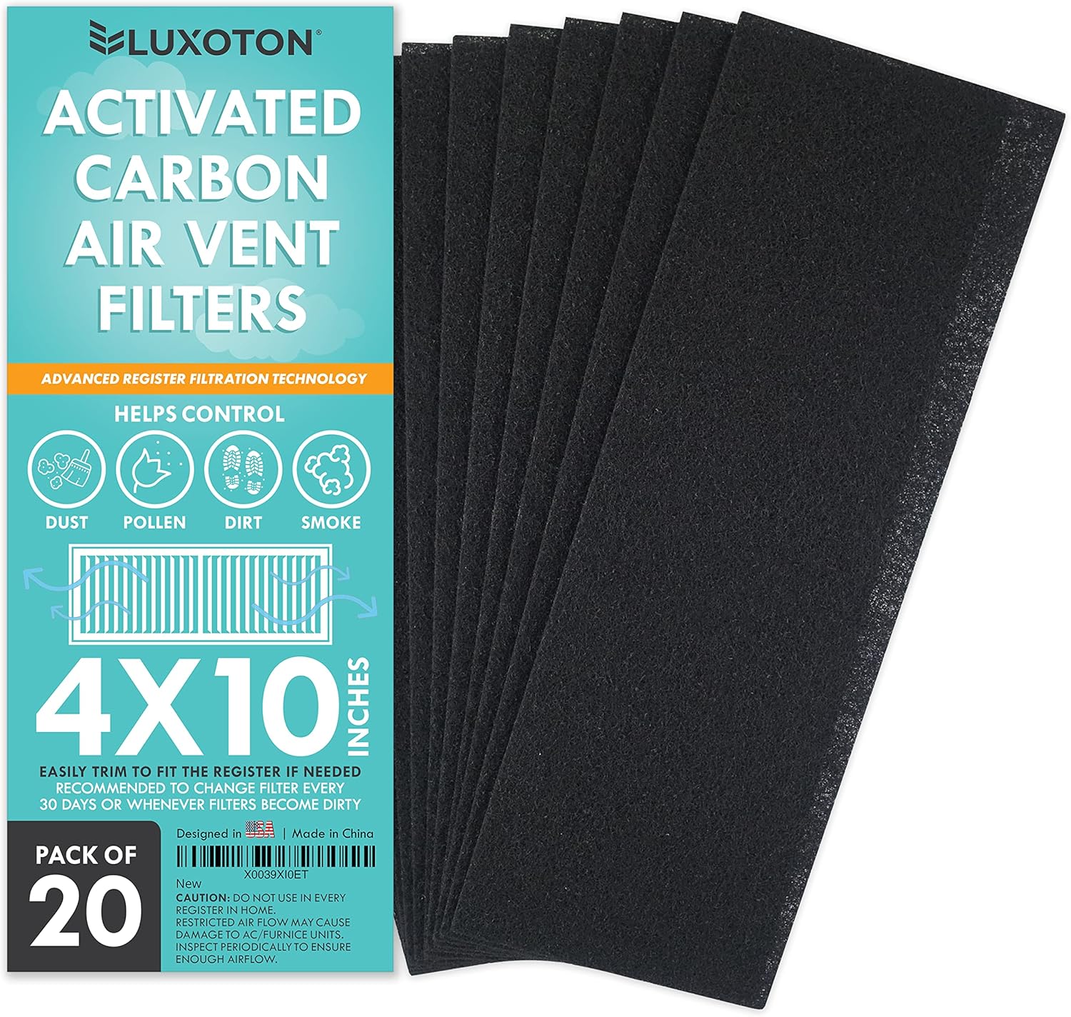 Registers, Grilles & Vents - Activated Carbon Air Vent Filters for Home - 20 Pieces 4