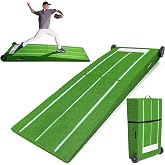 GoSports Portable Baseball Pitching Mound with Stride Lines - 80 x 28 x 6 Inches - Foldable Pitching Mound
