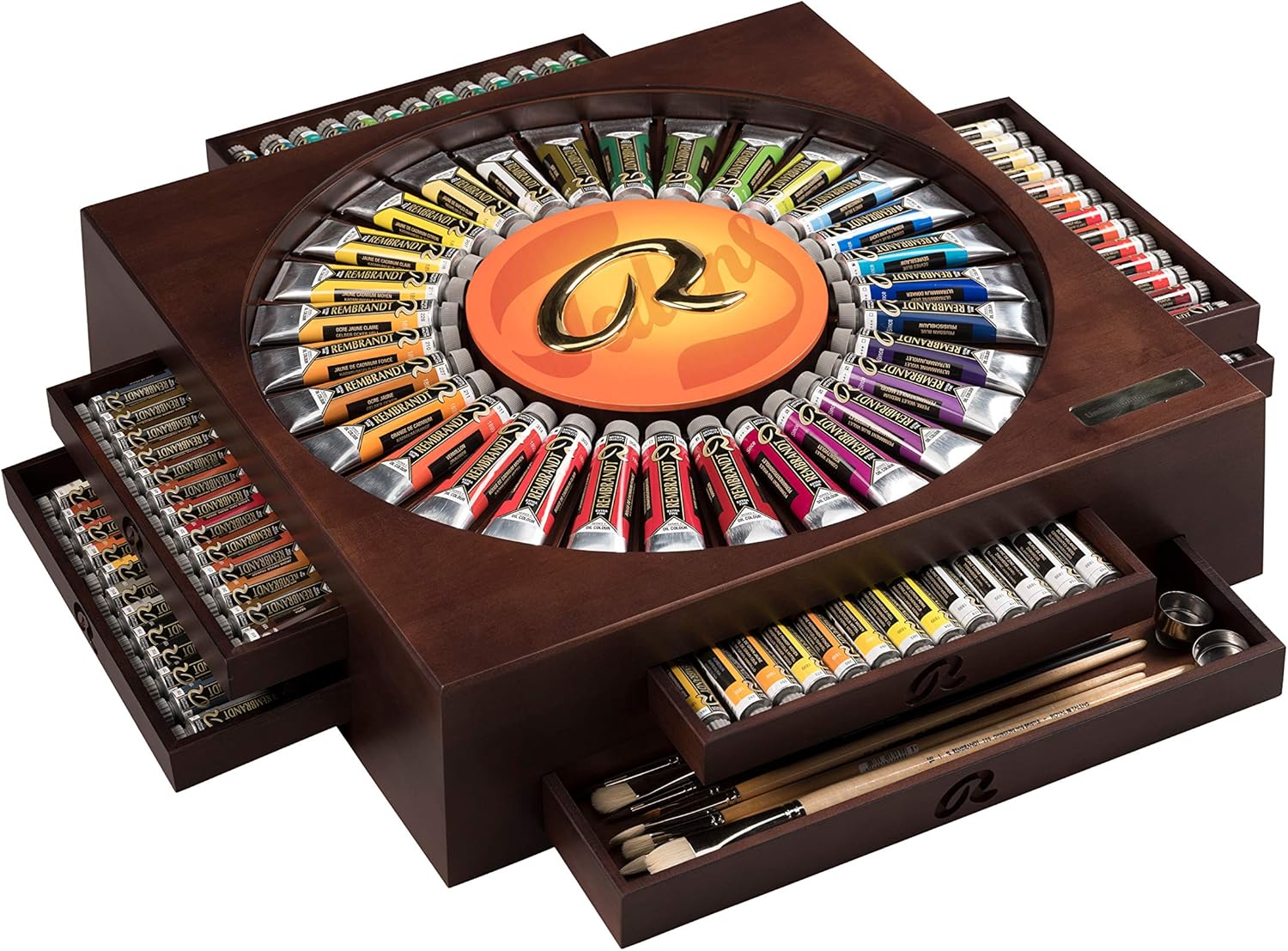 Rembrandt Oil Color Paint, Commemorative Wood Box Set, 120Oil Colors (40ml/15ml) + Accessories