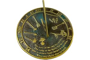 IOTC ARMOURY Beautiful Brass Garden Sundial Kiss of The Sun Engraved Quote Sundial - Home & Garden Decor, Bithday Gift, Weddi
