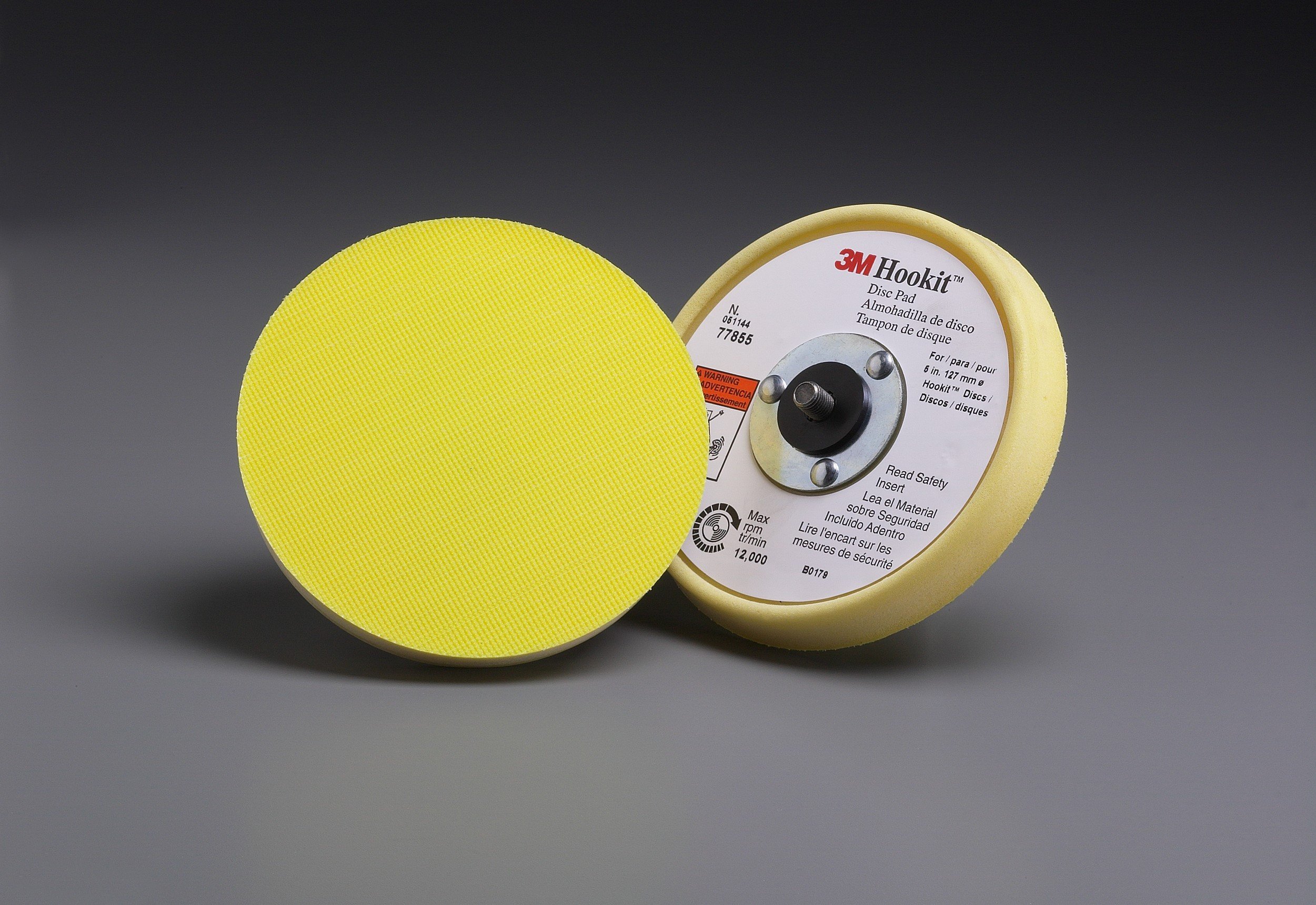 3M Hookit Disc Hand Pad 01908 3 Diameter Pack of 10 3 Diameter Yellow