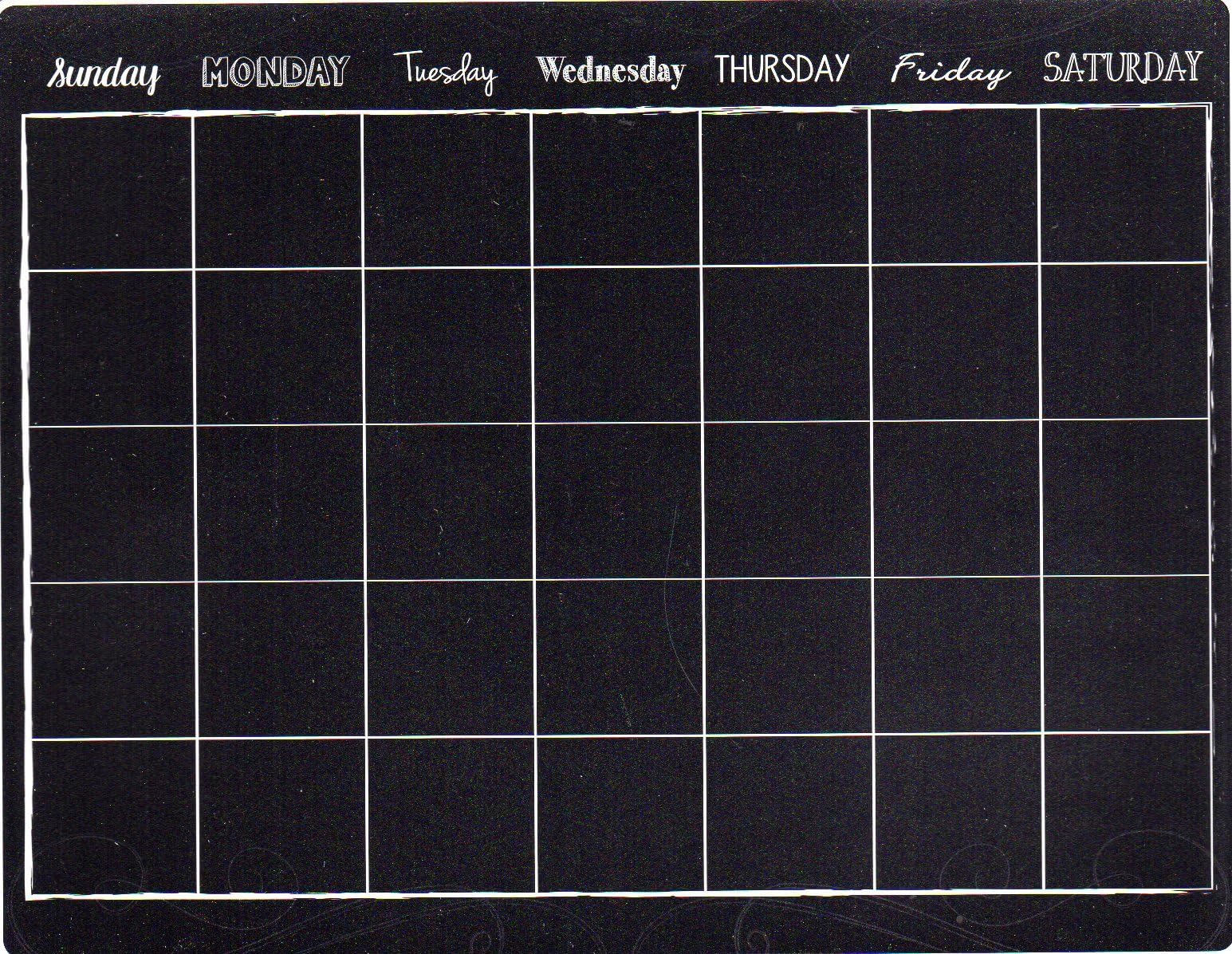 Weekly Planner Chalkboard - Magnetic Chalkboard Organizer / Message Board Planner (Full sheet Magnetic) v2