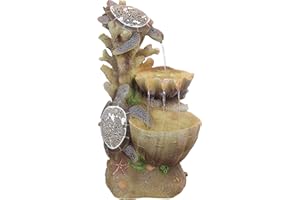 Design Toscano SS1646 LED Light-Nearly 3 Foot Tall Sea Turtle Cove Garden Decor Fountain-Outdoor Water Feature, full color