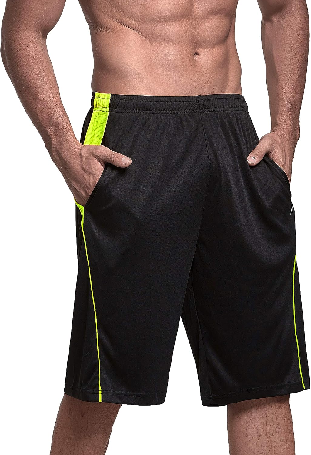 KPSUN Men's 11 inch Basketball Shorts Long Quick Dry Lightweight Athletic Gym Shorts with Pockets : Clothing