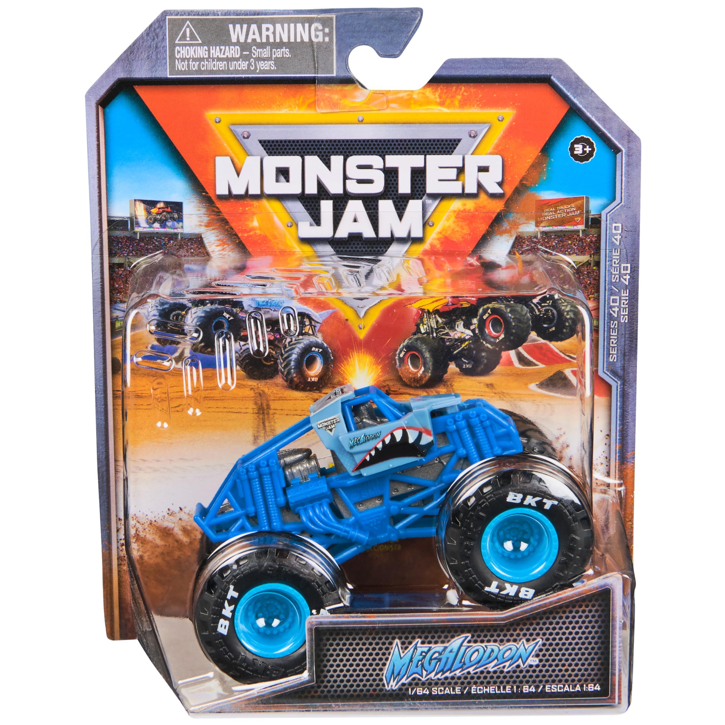 Monster Jam, Official Megalodon Monster Truck, Die-Cast Vehicle, 1:64 Scale, Kids Toys for Boys Ages 3 and up