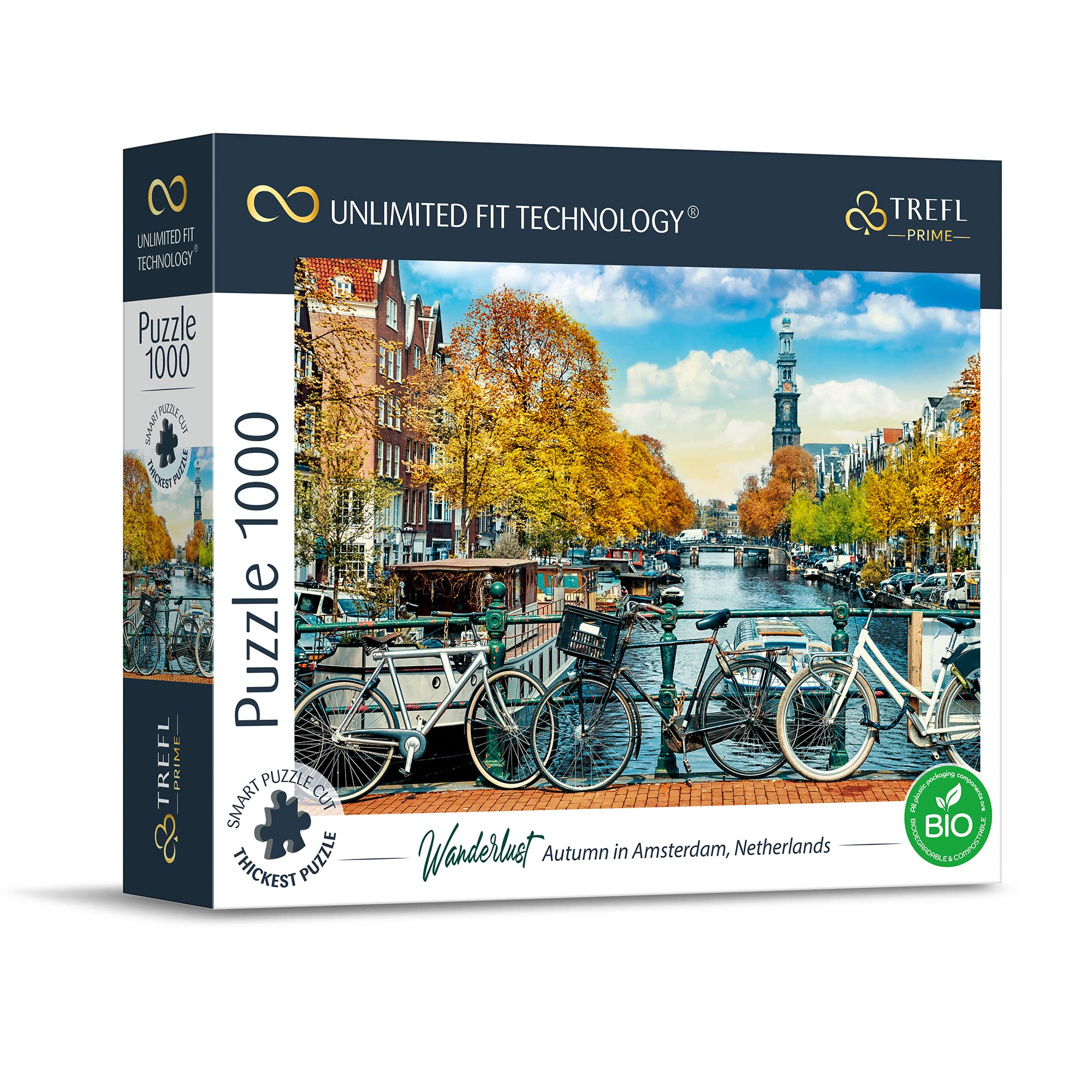 Trefl 10702 1000 Elements, Thickest Cardboard, Organic, Eco, Holland, Autumn, Travel, Entertainment for Adults and Children from 12 Years, Puzzle Wanderlust: Autumn in Amsterdam, Netherlands — image 1