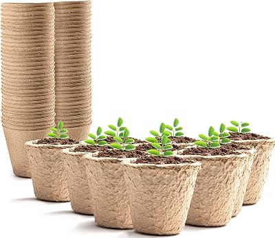 Keplin 96 Pack Biodegradable Seed Pots 5x6cm Compostable Seedling Pots