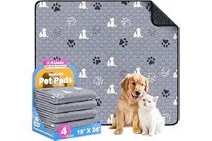 Washable Pee Pads for Dogs, 4 Pack Reusable Puppy Pads, Waterproof Pet Pee Pads for Dog Potty Training, Extra Large Dog Pee P