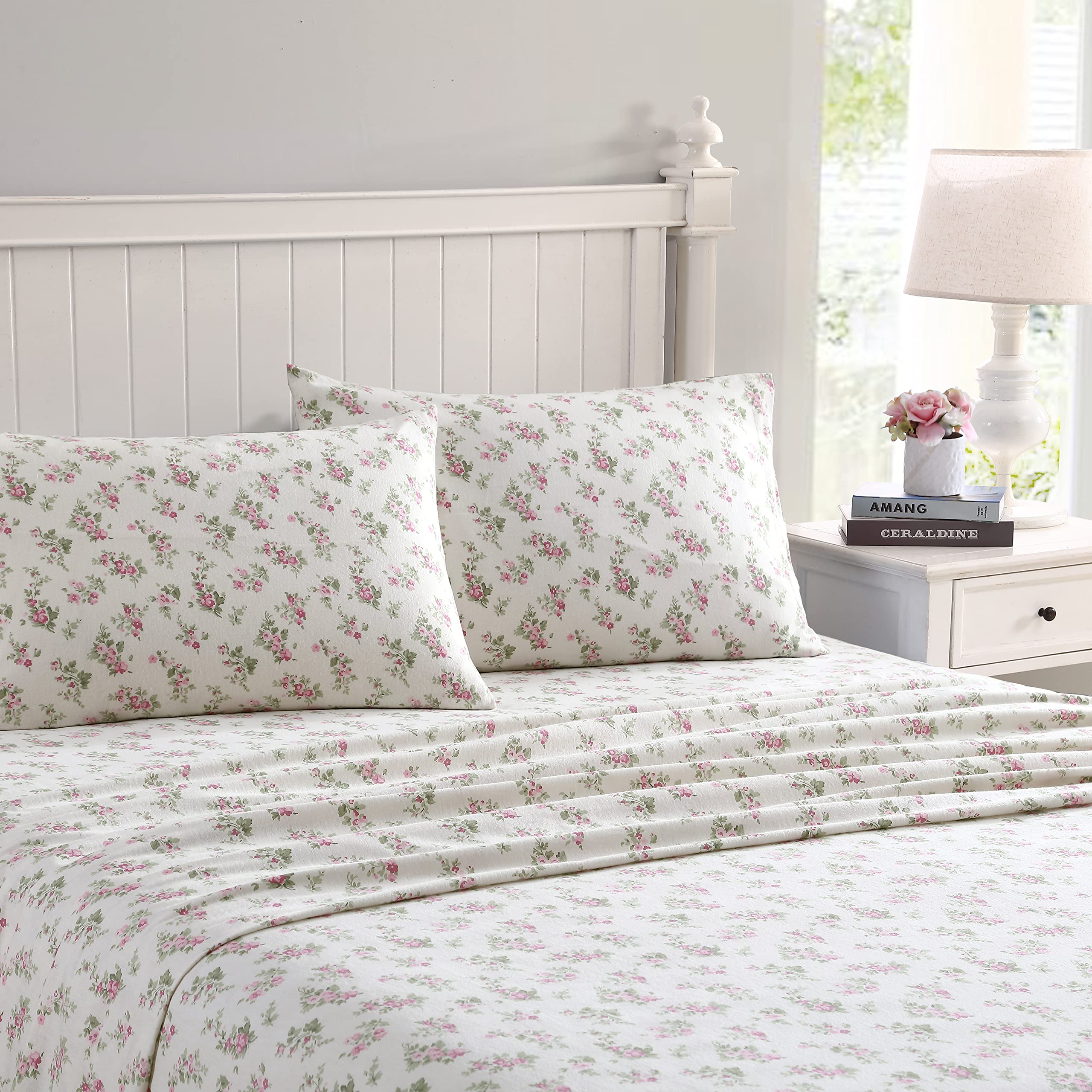 Laura Ashley Home - Twin Sheets, Cotton Flannel Bedding Set, Brushed for Extra Softness & Comfort (Audrey, Twin) — image 1