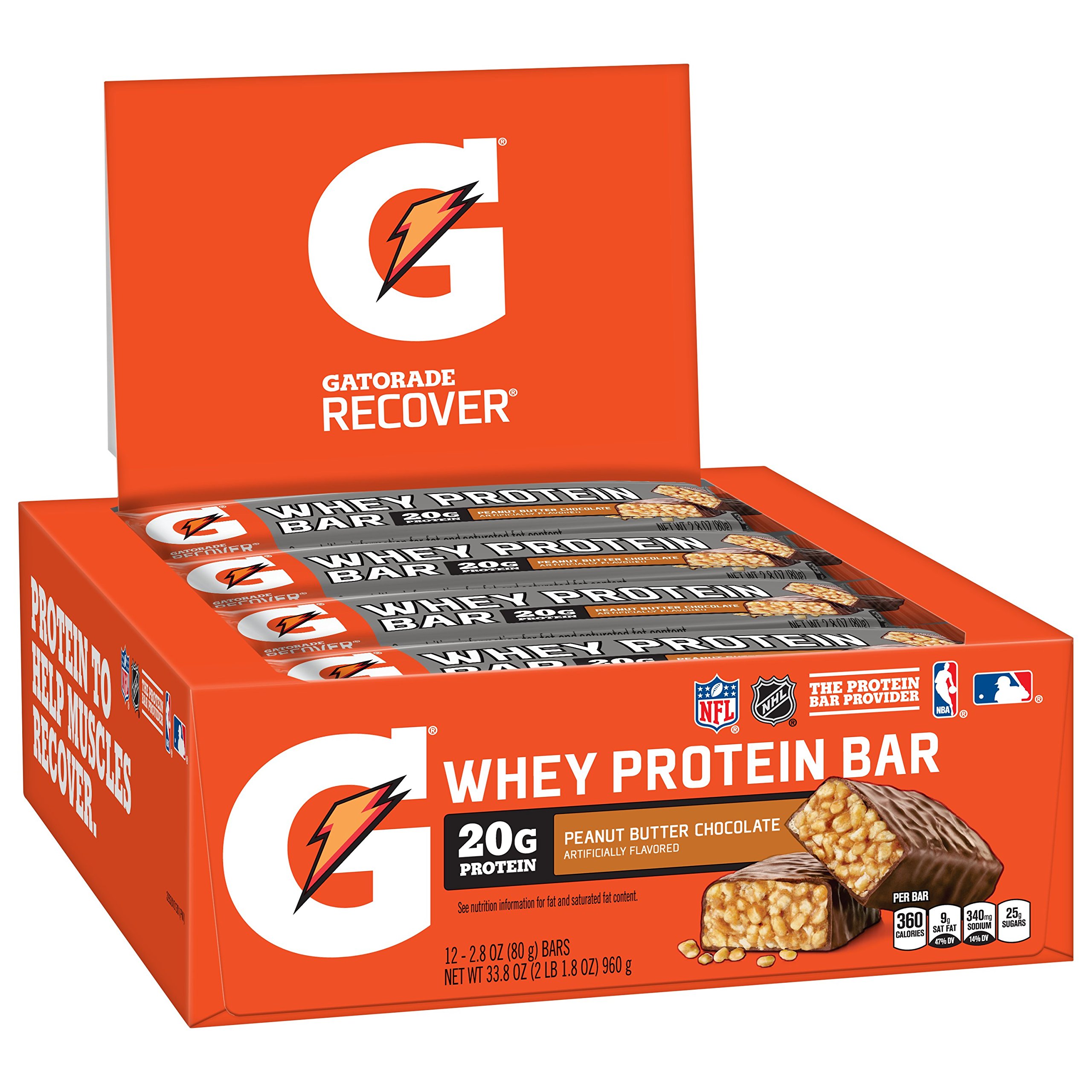 Gatorade Whey Protein Recover Bars Chocolate Peanut Butter 12 Count eBay
