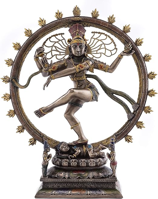 Amazon Com Top Collection Dancing Nataraja Shiva Statue Divine Hindu Figurine That Destroys Evil Ignorance And Death In Premium Cold Cast Bronze 10 5 Inch Collectible East Asian Meditating Sculpture Home Kitchen