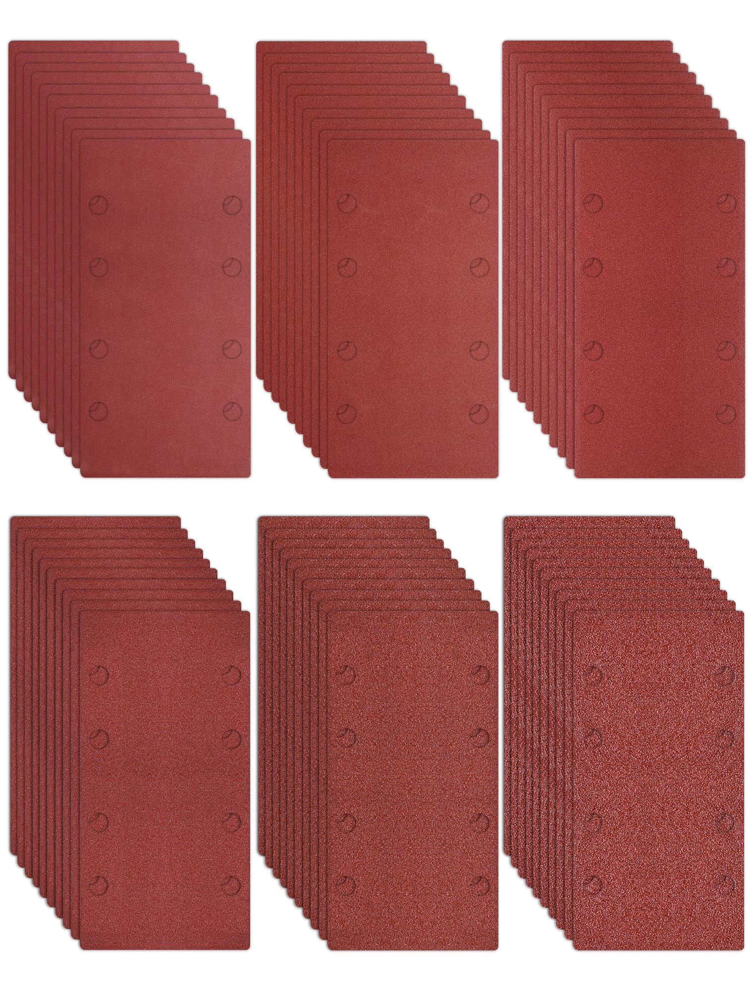 60Pcs 93x185mm Sanding Sheets 1/3 Sheet Hook and Loop Sandpapr Assorted 40/80/120/180/240/400 Grit, Sanding Pads for Mouse Delta Multi Detail Sander Wood Metal Polishing Power Tool Accessories