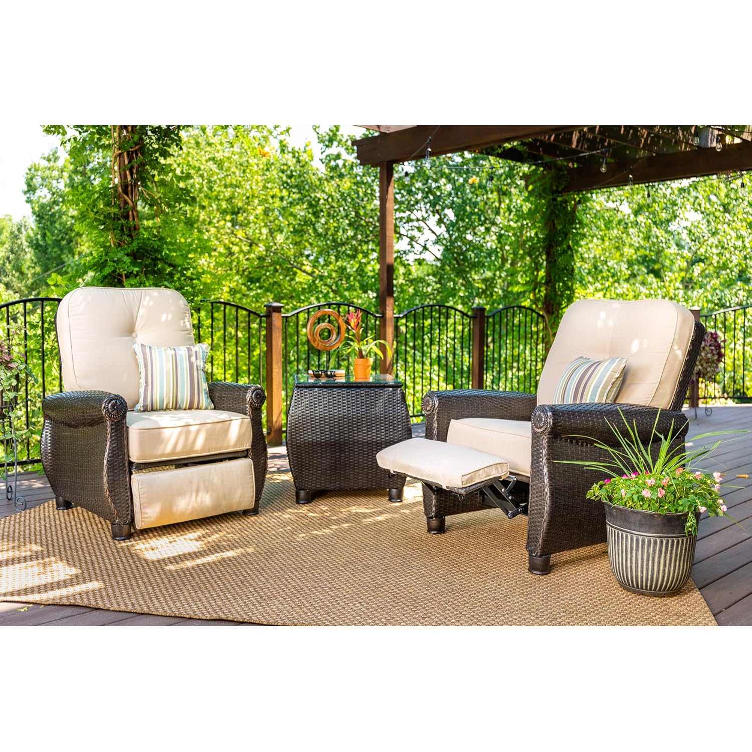 La Z Boy Outdoor Breckenridge 3 Piece Resin Wicker Patio Furniture