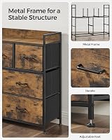 SONGMICS Chest of Drawers 7-Drawer Cabinet Rustic Brown Black LTS137B01 view 7