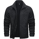 TACVASEN Men's Fleece Jackets Full Zip Up Lightweight Casual with Pocket | Soft and warm for cool autumn winter, 5 pockets total, stretch fabric, fleece lining, suit for outdoor hiking, business
