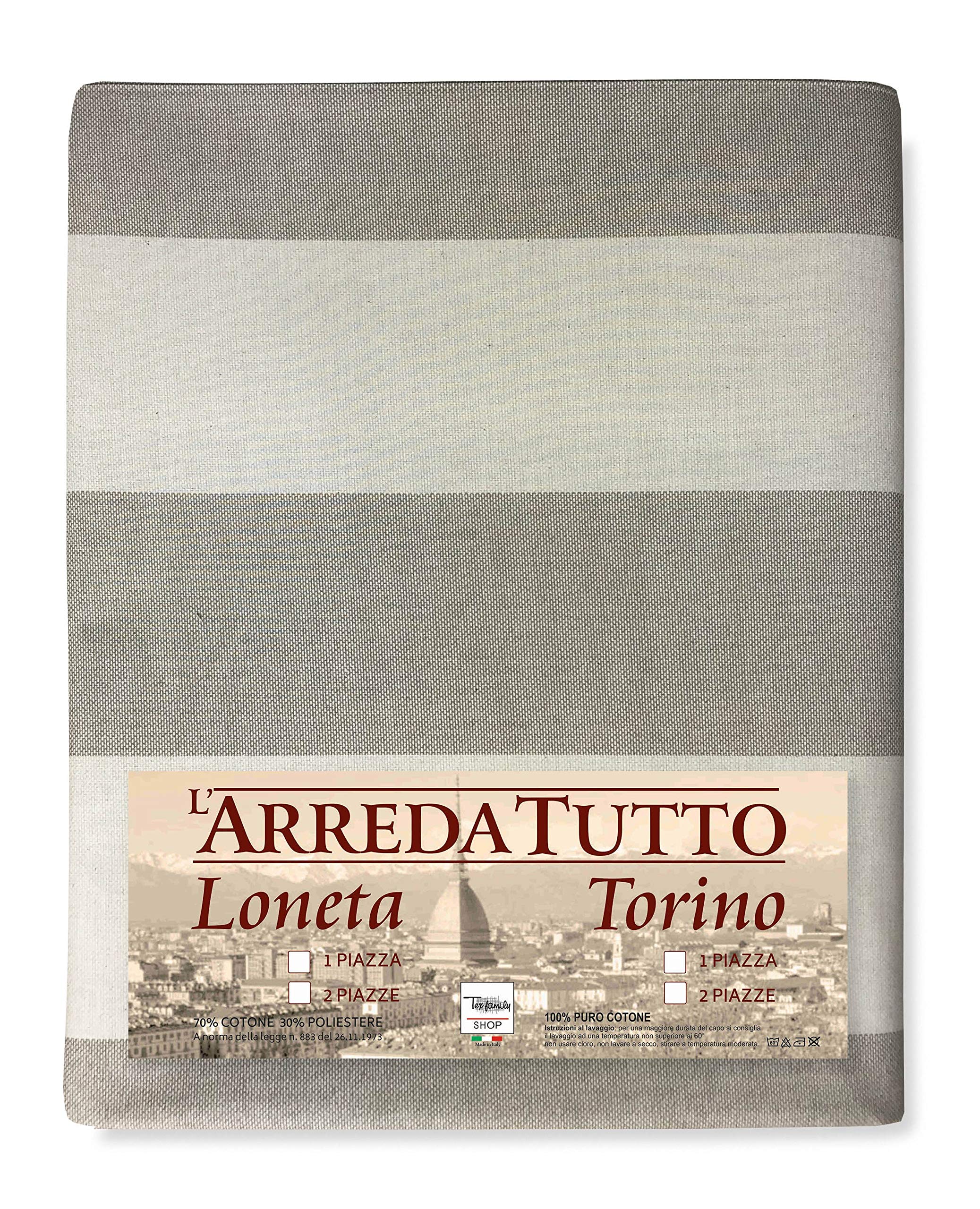 tex family Gran Foulard Bedspread Sofa Throw Fabric Beige - Double Bed