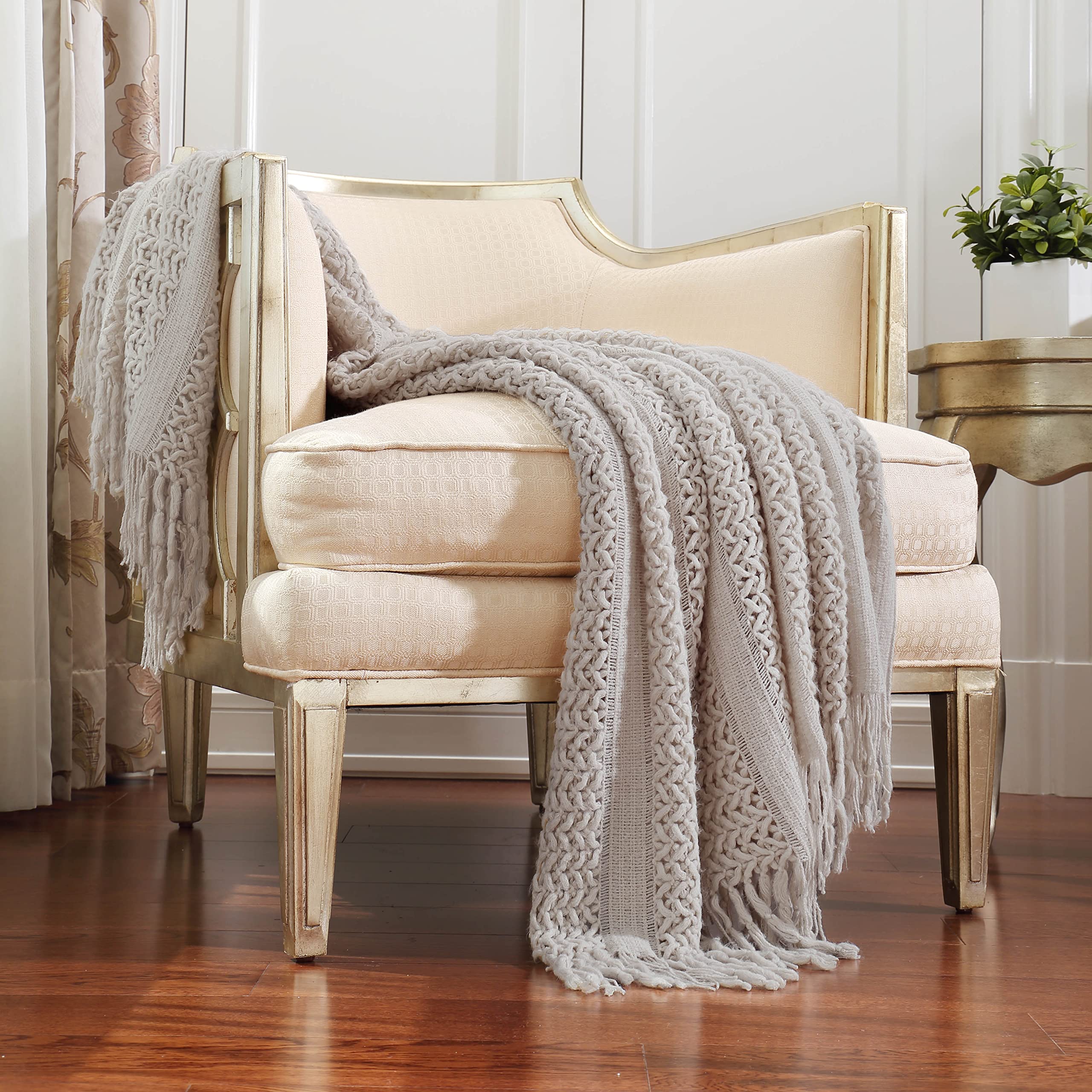 Photo 1 of CREVENT Home Decor Couch Sofa Chair Bed Throw Blanket, Soft Warm Cozy Light Weight for Travelling, Giftable for Christmas(50''X60'' Taupe)