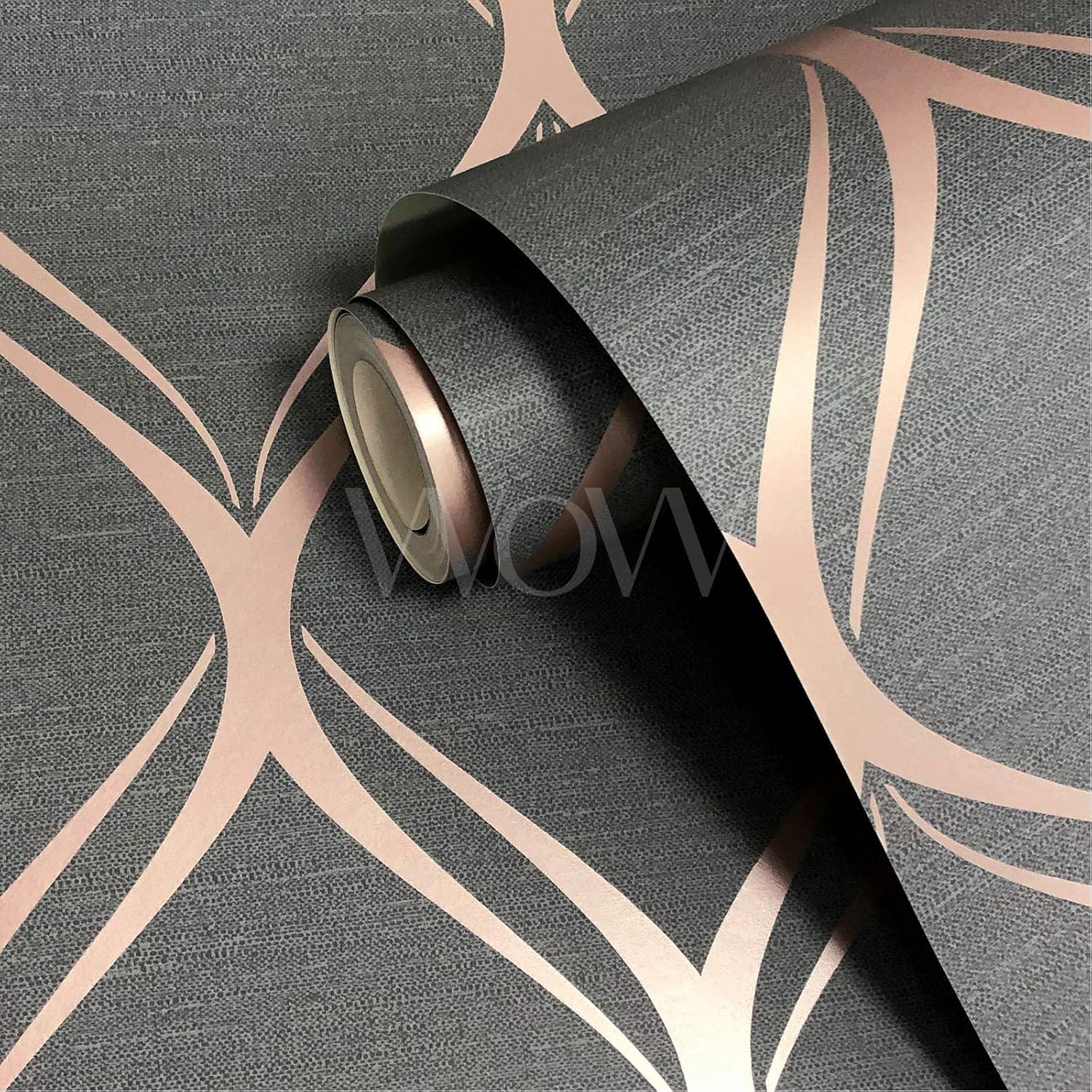 Anthrazit/Kupfer geometrische Metallic-Muster Clifton Wave ...