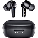 Wireless Earbuds,Bluetooth 5.3 Ear buds Immersive Sound Hi-Fi Stereo IPX8 Waterproof Headsets Premium Deep Bass Headphones with 4 Mics Call Noise Cancelling Earphones for iOS,Android,Workout - Black