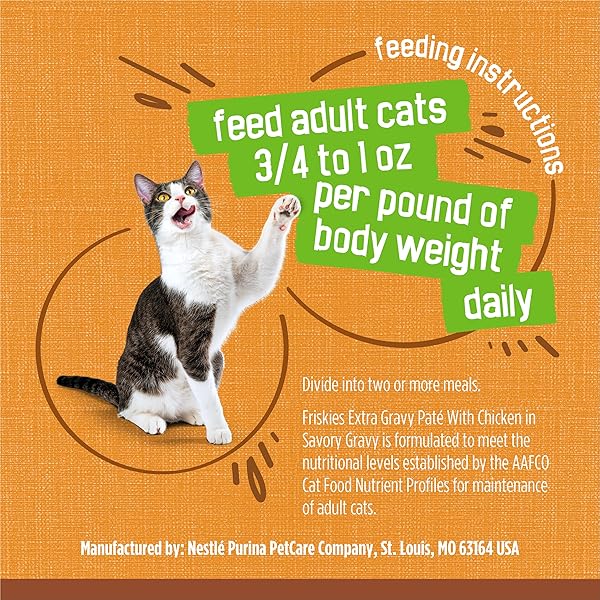 PURINA FRISKIES GRAVY PATE, WET CAT FOOD EXTRA GRAVY PATE WITH CHICKEN IN SAVORY – (PACK OF 24) 5.5 OZ. CANS