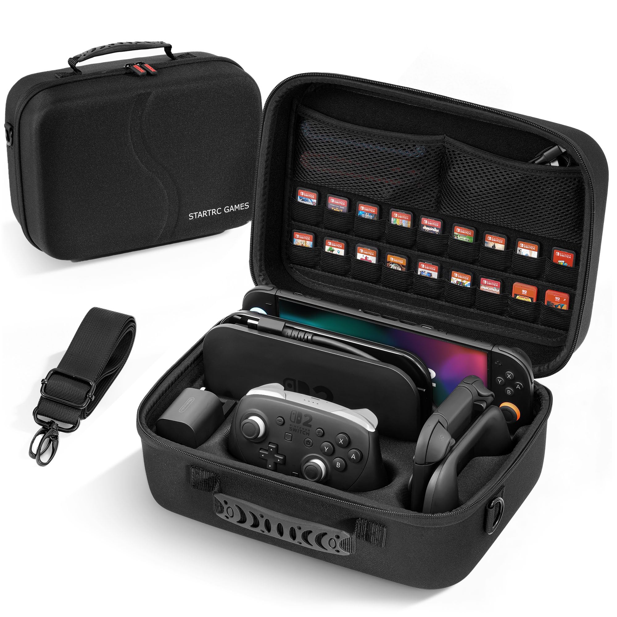 Photo 1 of [Upgraded Compact]Carrying Case for Nintendo Switch 2 All in One Case with Dock, Hard Shell Portable Travel Carry Bag for Switch 2, Pro Controller, 18 Game Cards and Other Accessories (Black)
